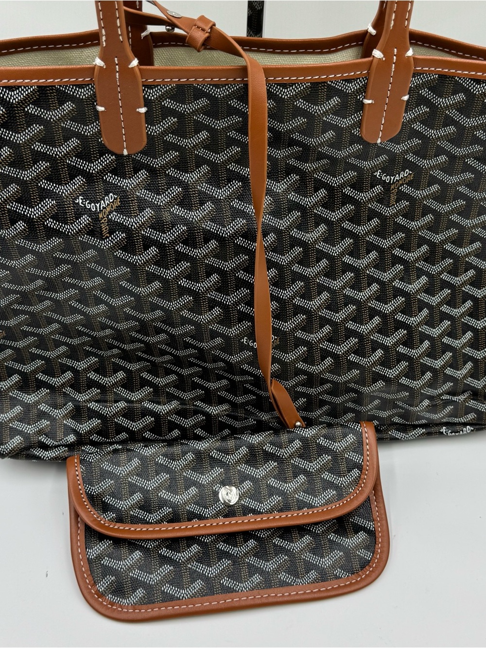Source Unknown Brown and Black Patterned Tote - Picture 4 of 9